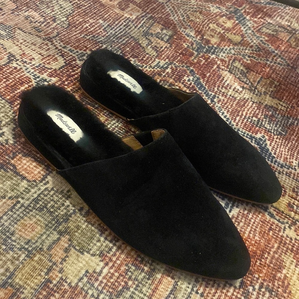 Madewell The Suede Kasey Mule in Faux Shearling NB286 - Picture 2 of 4